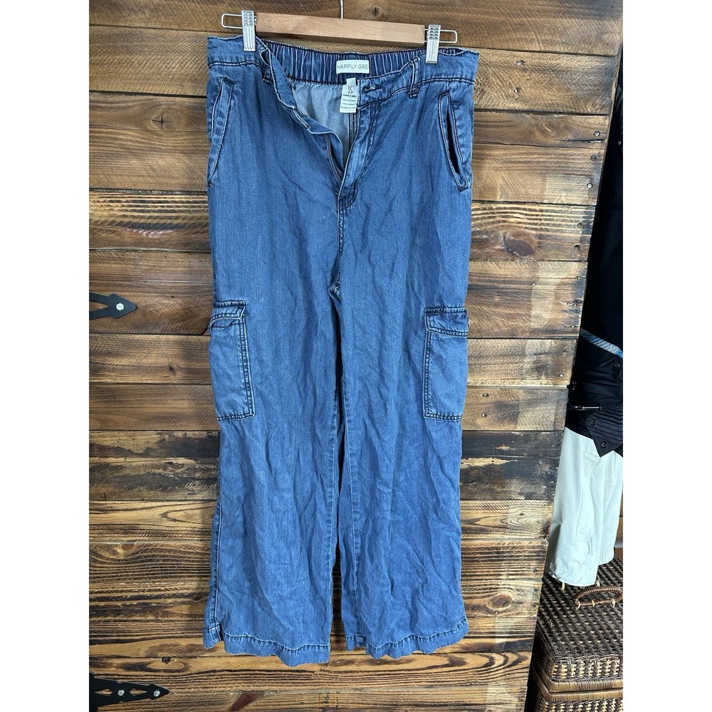 Happily Grey Women's/ Juniors Lyocell Cargo Pants Elastic Waist Size‎ 9/29